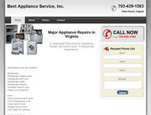 Tablet Screenshot of fallschurchappliancerepair.com